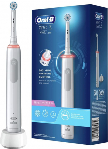 Braun Oral-B PRO 3 3000 elektromos fogkefe Sensitive Clean Alabaster white (4210201291237)